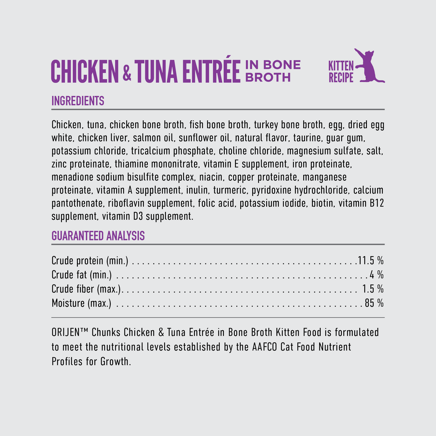 Origen Cat Chunks and Shreds Kitten Chicken and Tuna