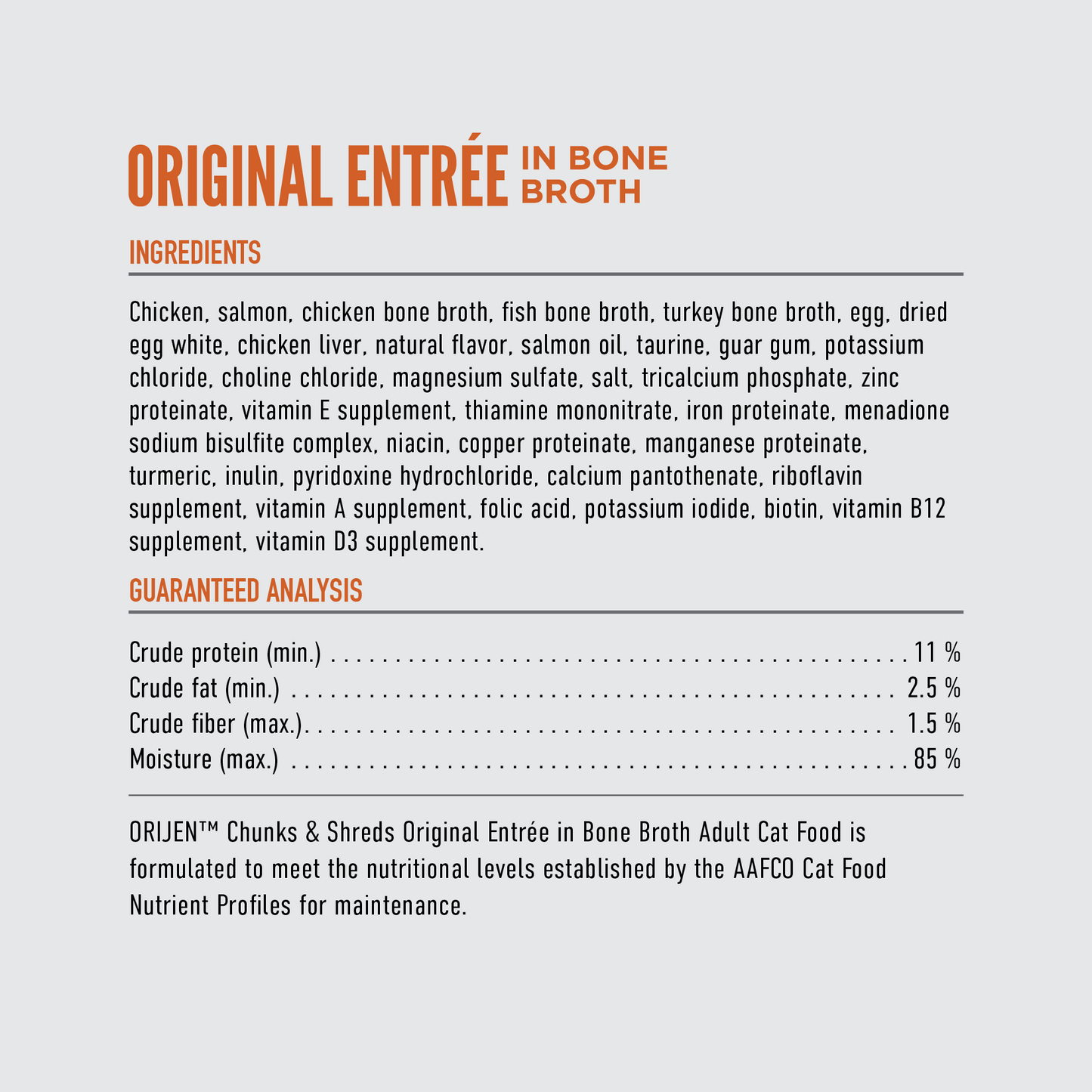 Origen Cat Chunks and Shreds Original Entree