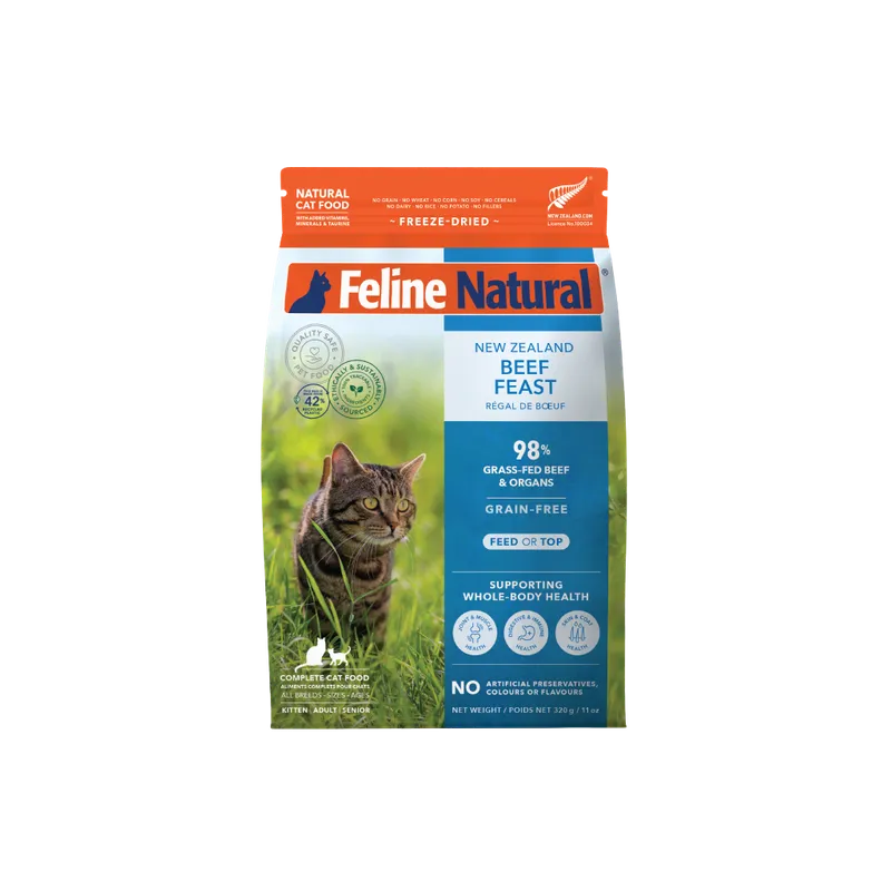 FELINE NATURAL GRAIN-FREE FD NZ BEEF FEAST 320G
