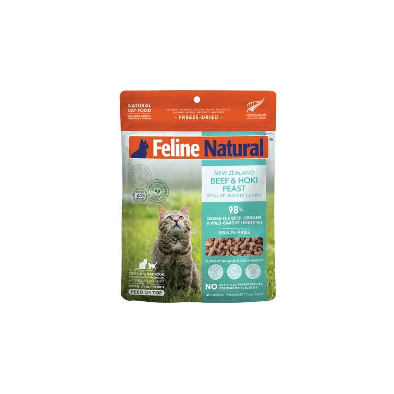 FELINE NATURAL GRAIN-FREE FD NZ BEEF & HOKI FEAST