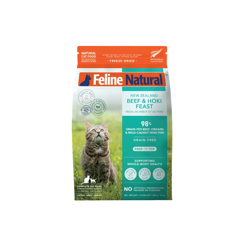 FELINE NATURAL GRAIN-FREE FD NZ BEEF & HOKI FEAST