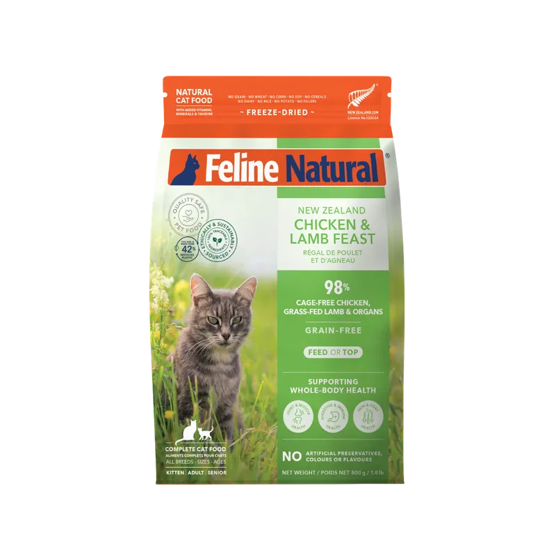 FELINE NATURAL GRAIN-FREE FD NZ CHICKEN & LAMB FEAST