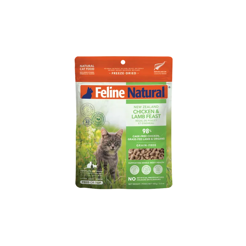 FELINE NATURAL GRAIN-FREE FD NZ CHICKEN & LAMB FEAST