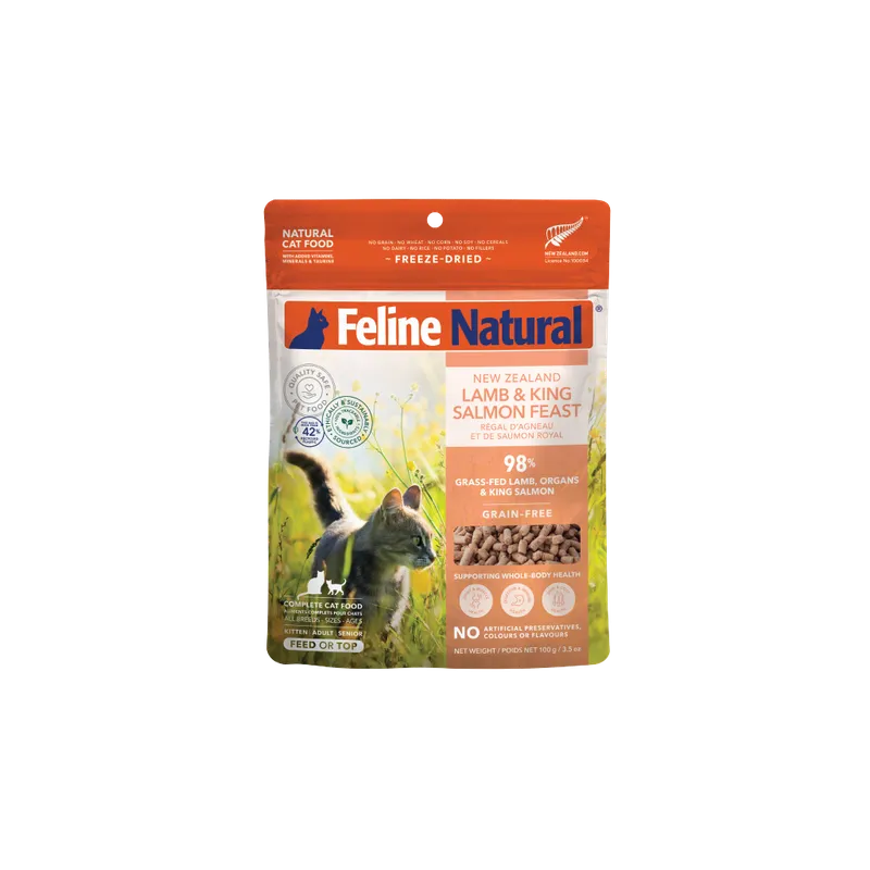 FELINE NATURAL FD NZ LAMB & KING SALMON FEAST