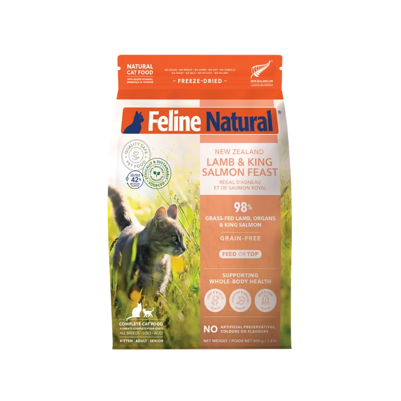FELINE NATURAL FD NZ LAMB & KING SALMON FEAST